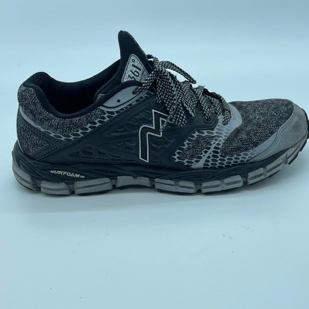 361 Degrees Santiago Mens Running Sneakers Shoes Black Grey Size 9